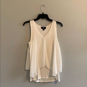 White blouse with sheer layer